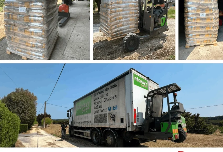 Livraison de granulés de bois - Livraison de palettes de granulés de bois Péchavy